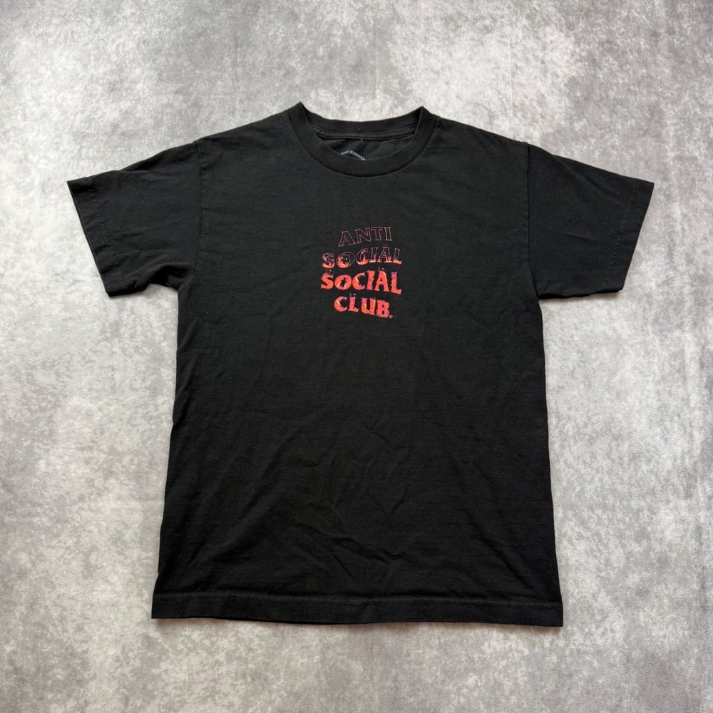 Anti Social Social Club ASSC Flame Logo Black Graphic T-Shirt Mens Small